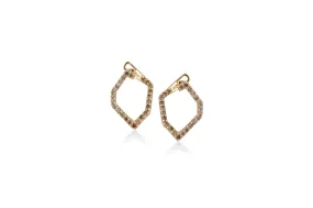 Origami Skinny Single Link no.5  Diamond Earrings