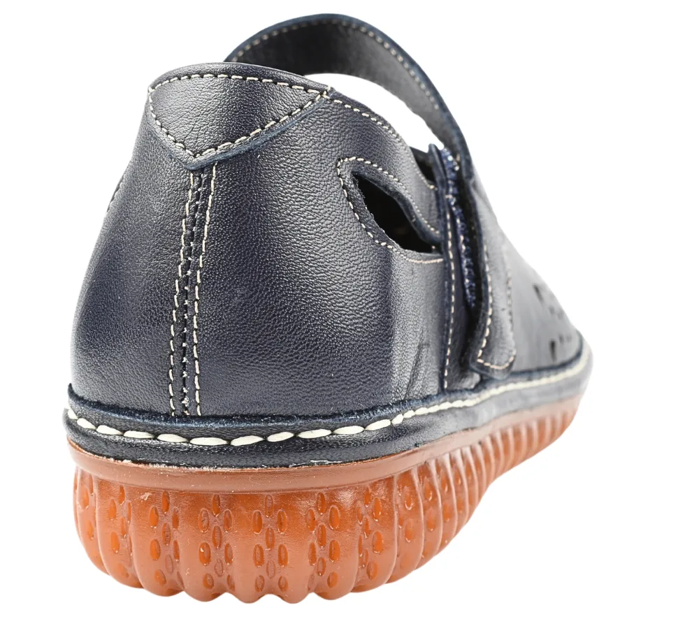 Pantofi casual, dama, ANNA VIOTTI, D22-S391 bleumarin, piele naturala