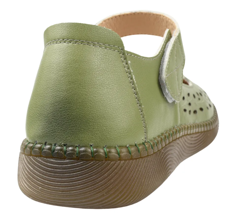 Pantofi casual, dama, STEPHANO, 2822 verde, piele naturala