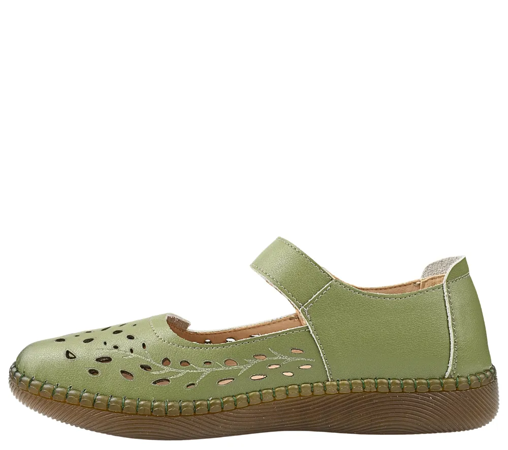 Pantofi casual, dama, STEPHANO, 2822 verde, piele naturala