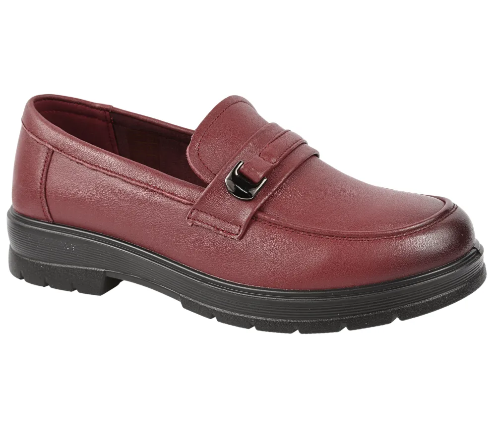 Pantofi casual, femei, FORMAZIONE, N701 bordo, piele naturala