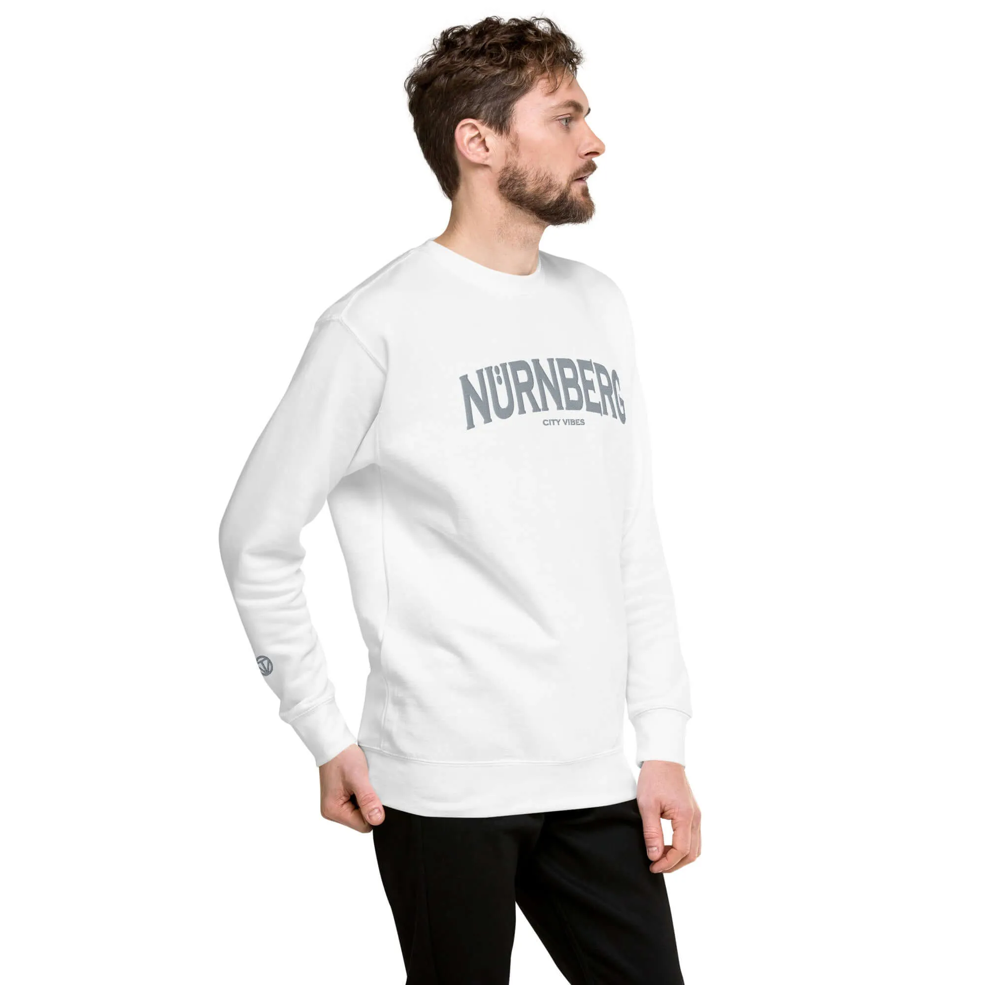 Premium Sweatshirt NÜRNBERG (Weiß/Grau)