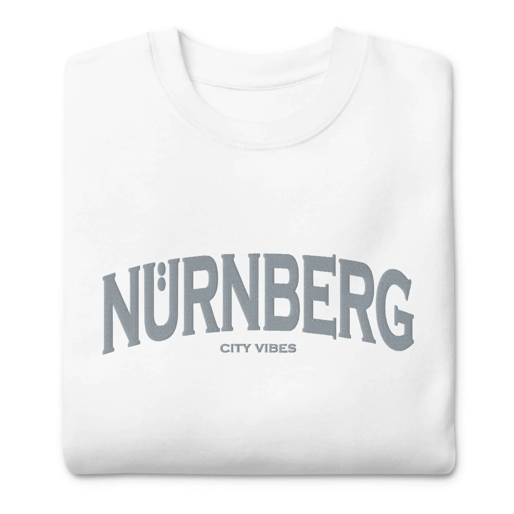 Premium Sweatshirt NÜRNBERG (Weiß/Grau)