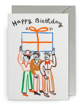 Retro Big Present Birthday Card