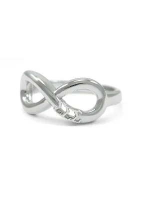 Sigma Sigma Sigma Sterling Silver Infinity Ring