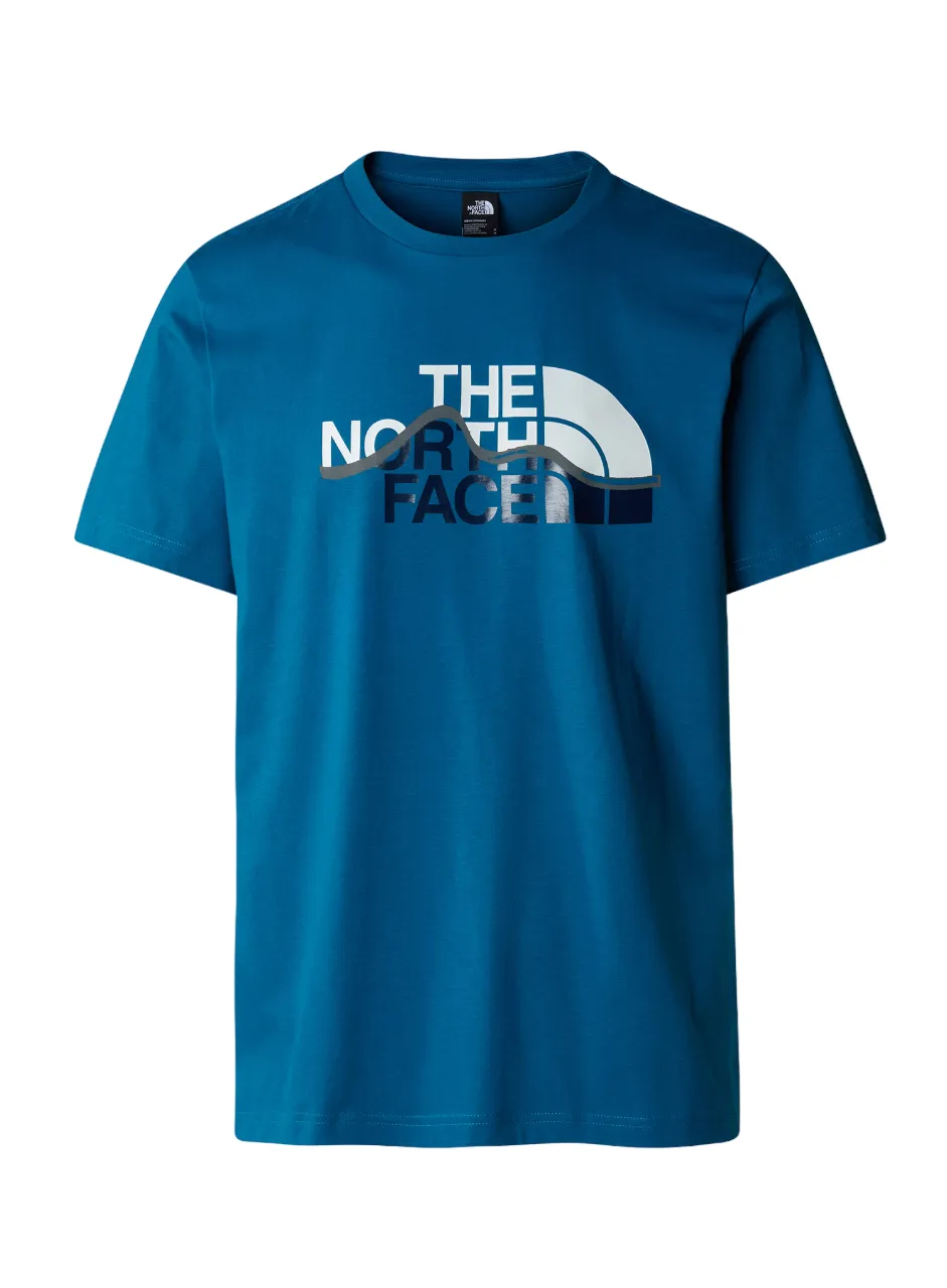 The North Face men's short sleeve t-shirt Mountain Line NF0A87NTRBI1 adriatic blue