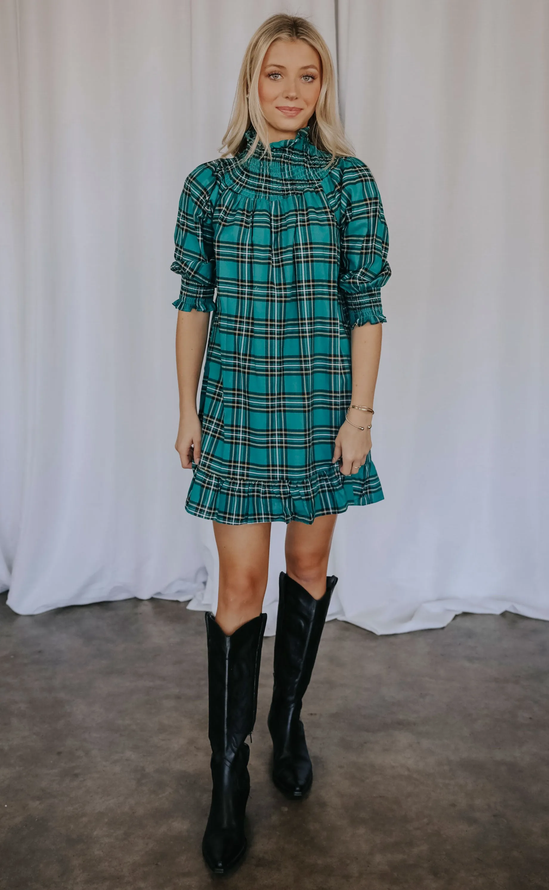 think about me plaid dress