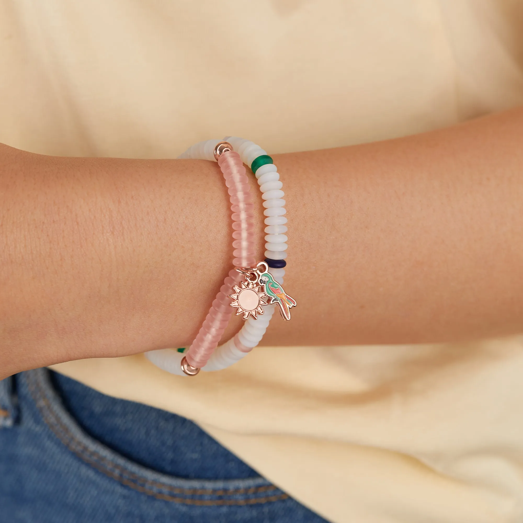 Token of Celebration Puka Stretch Bracelets, Set of 2