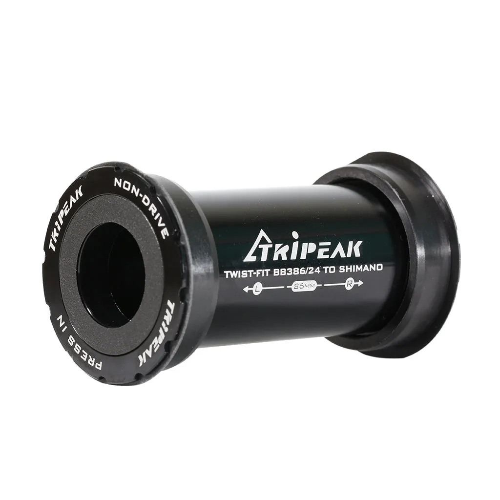 Tripeak BB386 Pressfit Bottom Bracket, Shimano-Road - 86.5mm - Black