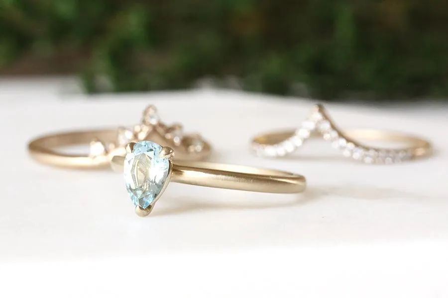 Tristan Pear Aquamarine Ring