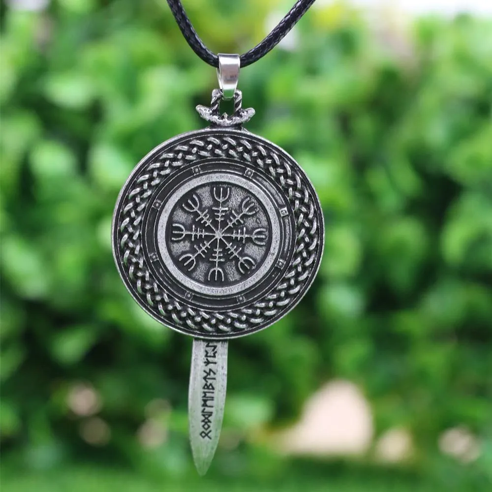 Viking Rune Sword & Shield Necklace