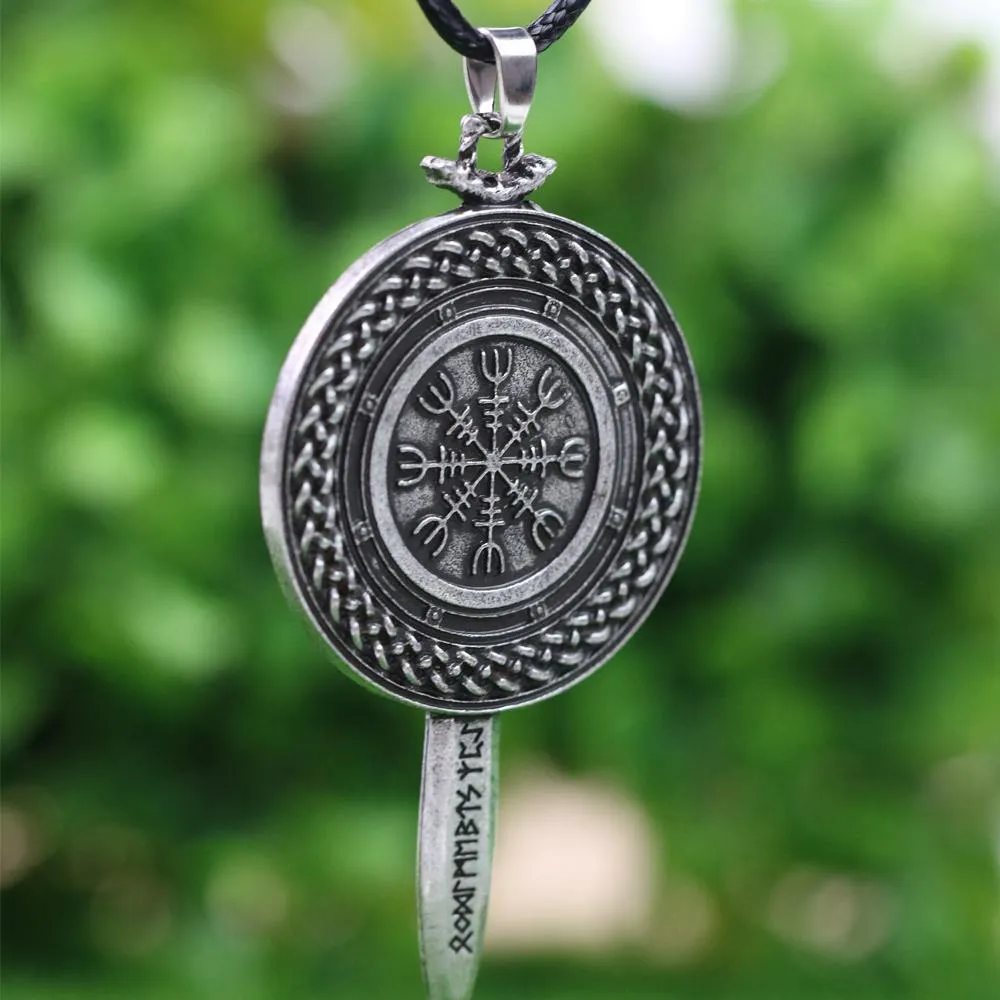 Viking Rune Sword & Shield Necklace