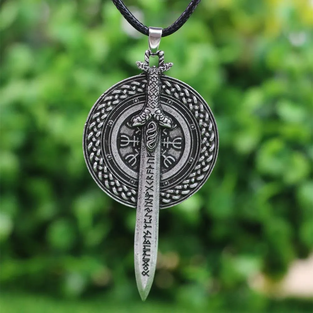 Viking Rune Sword & Shield Necklace