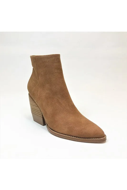 WHISKEY HIGH TOP WOODEN HEEL BOOTIE