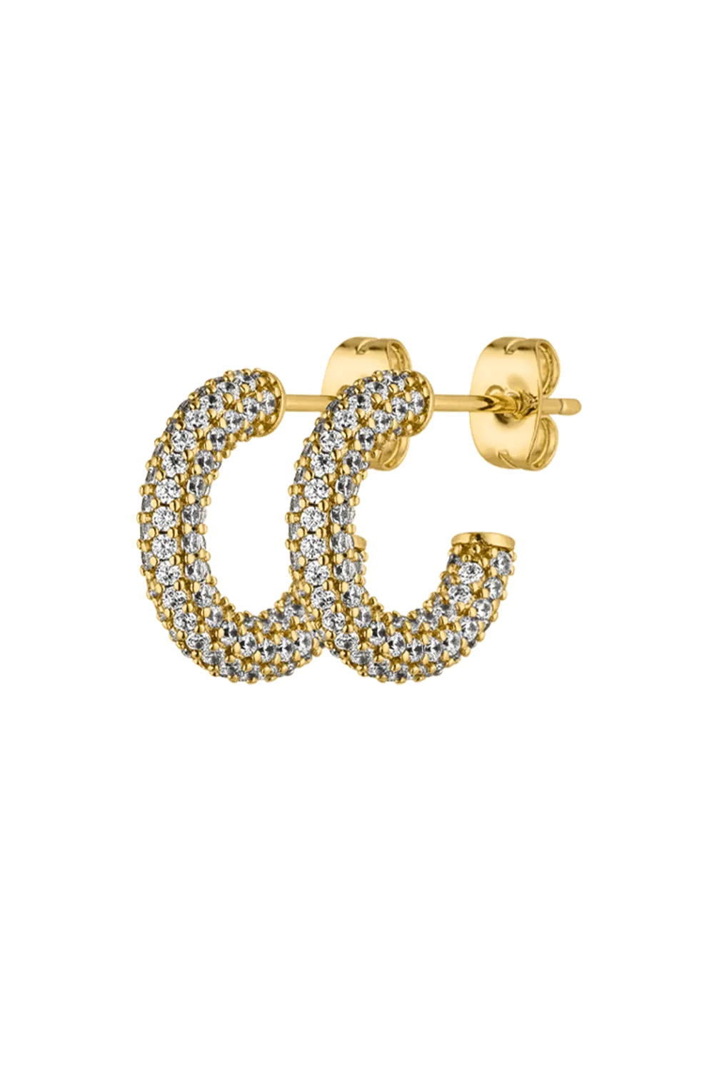 Éclat Pavé Hoops 14K Gold Plated